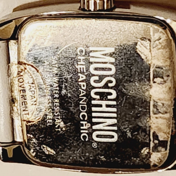 MOSCHINO MW0005 Unisex -I FEEL DANDY Red and White Dial and Leather Strap WATCH - Picture 7 of 14